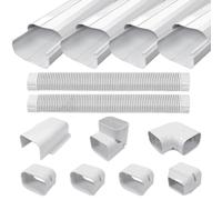 Cestluck 4'' 17 Ft PVC Decorative Pipe Line Cover Kit for Ductless Mini Split Air Conditioner-Full Set, No Other Parts Needed