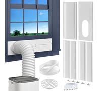 Cestluck Portable AC Window Vent Kit, with 5.9” Exhaust Hose, 5.9" Coupler and Bird Guard, Adjustable Air Conditioner Window Seal Kit Length Range (17” to 63”), Universal Sliding AC Vent Kit