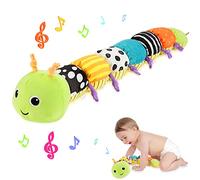CestMall Baby Musical Caterpillar Stuffed Animal Infant Soft Plush Toy with Multi-Sensory Crinkle, Rattle&Textures for 0-3-6-12 Months Newborn Boy Girl Children Toddle Kid X-mas Birthday Gift (Green)