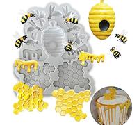 Cestony 12 Cavity Honeybee Honeycomb Bee Silicone Molds for DIY Cake Fondant Biscuit Cookies Soap Sugar Pudding Chocolate Hard Candies Dessert Candle Decor