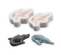 Cestony 2Pcs 3D Animal crocodiles Silicone Molds for DIY Cake Fondant Biscuit Cookies Soap Sugar Pudding Chocolate Hard Candies Dessert Candle Decor