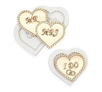 Cestony 2Pcs Valentine's Day Wedding Heart MR MRS I DO slogan Silicone Molds for DIY Cake Fondant Cupcake Biscuit Cookies Sugar Pudding Chocolate Hard Candies Dessert Decor