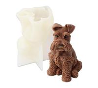 Cestony 3D Sitting Schnauzer Dog Shape Candle Silicone Molds for DIY Candle Resin Pillar Aromatherapy Candles Wax Soap Flower Specimen Clay Craft Desk Decor Making Tools