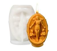 Cestony 3D The Jesus who suffered on The Cross Shape Candle Silicone Molds for Making Candle Resin Pillar Aromatherapy Candles Wax Soap Flower Specimen Clay Craft