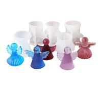 Cestony 5Pcs Minimalist Style Little Angels Shape Silicone Molds for Making Candle Resin Pillar Aromatherapy Candles Wax Soap Flower Specimen Clay Craft Desktop Decoration