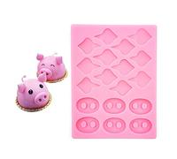 Cestony Pig Nose Ears Shape Silicone Molds for DIY Cake Fondant Biscuit Cookies Soap Sugar Pudding Chocolate Hard Candies Dessert Candle Decor