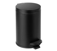Cesun 1.2 Gallons Small Black Trash Can, Bathroom Garbage Can with Lid and Foot Pedal, Mini Round Wastebasket for Bathroom, Bedroom, Office, 4.5 Liters / 1.2 Gallons, Matte Black