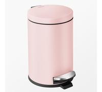 Cesun 1.2 Gallons Small Pink Trash Can, Bathroom Garbage Can with Lid and Foot Pedal, Mini Round Wastebasket for Bathroom, Bedroom, Office, 4.5 Liters / 1.2 Gallons, Pink