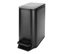 Cesun Small Trash Can with Lid 6 Liter / 1.6 Gallon Stainless Steel Garbage Can for Kitchen, Bathroom, Home Office (Matt Black)