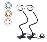 CeSunlight 2-Pack LED Clip Lamp, Desk Clamp Reading Light with USB Cable