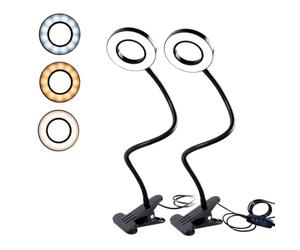 CeSunlight 2-Pack LED Clip Lamp, Desk Clamp Reading Light with USB Cable