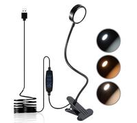 CeSunlight 5W LED Clip Light, Desk Clamp Reading Lamp with 59" USB Cable