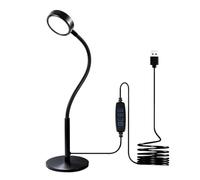 CeSunlight 6W LED Desk Lamp with Flexible Gooseneck and USB Cable | Metal Dimmable Reading Light, 3 Colors and 10 Brightness Levels, for Office Study