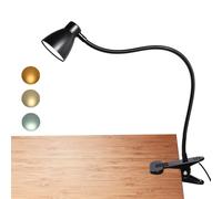 CeSunlight Clamp Desk Lamp, Clip on Reading Light, 3000-6500K Adjustable Color Temperature, 6 Illumination Modes, CRI>90, 6Watts (Adapter Not Included)