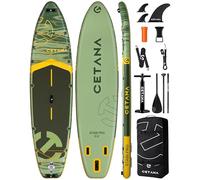 CETANA 11'6×35" Extra Wide Stand Up Paddle Board for Adults & Youth, 450lb Capacity Inflatable Paddle Board, Sup for 3 Person,Green