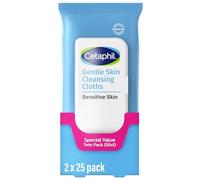 Cetaphil Face and Body Wipes Gentle Skin Cleansing Wipes 50 Pack Double Pack for Dry Sensitive Skin Flip Closure Ideal for Gym Travel Car Hypoallergenic Fragrance Free