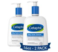 Cetaphil Face Wash Daily Facial Cleanser for Sensitive Combination to Oily Skin NEW 16 oz 2 Pack Gentle Foaming Soap Free Hypoallergenic