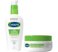 Cetaphil Hyaluronic Acid Face Cream Skincare Set, Daily Hydrating Moisturiser 88ml + Hydrating Night Cream 48g, For Sensitive Skin