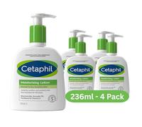 Cetaphil Moisturising Lotion, Face & Body Moisturiser, For Normal To Dry Sensitive Skin, With Niacinamide, Pack of 4 Items (4 x 236ml)