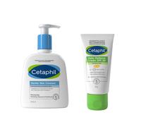 Cetaphil Sensitive Skin Daily Essentials Skincare Set, Gentle Skin Cleanser 236ml + SPF 50 Face Cream 50g, For All Skin Type