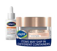 Cetaphil Vitamin C Serum, Dermatologist Tested, 1oz + Healthy Renew Skin Tightening Night Cream 1.7 Oz, Wrinkle Repair Cream for Face with Peptides