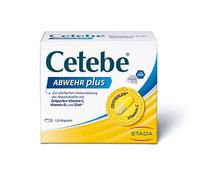 Cetebe Abwehr Plus - Dietary Supplement for Triple Support of Defense with Time Beads - Vitamin C, Vitamin D and Zinc - 1 x 120 Capsules