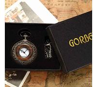 CETEOR Pocket Watches for Men, Box Package Solid Wood Mechanical Pocket Watch Chain Locket Dial Hollow Steampunk Skeleton Mens Male Clock Watches Round 2(P523 with Package)