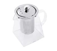 Cetfuro Square Glass Teapot with Infuser, 550 Ml Borosilicate Tea Pot with Strainer, Clear Leaf Tea Pots for Loose Tea