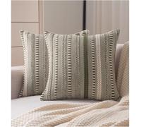 Cethom Boho Throw Pillow Covers 18x18 Inch Set of 2, Farmhouse Decorative Couch Pillow Cases, Green Accent Pillows of Bed, Sofa Bedroom Living Room Home Decor Cushion Cover
