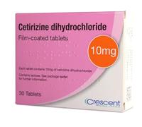 Cetirizine Dihydrochloride 10mg Film-Coated Tablets, One a Day Hay Fever and Allergy Relief (12)