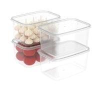 Cetomo 2.2L*4 Food Storage Container, Fridge Organizer with Lid, Plastic Refrigerator Organizers for Pantry and Fruits, BPA free, Freezer Safe, Microwave Safe, Durable, Food Grade, Clear, 2.2L-4 Pack