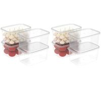 Cetomo 2.2L*4 Food Storage Container, Fridge Organizer with Lid, Plastic Refrigerator Organizers for Pantry and Fruits, BPA free, Freezer Safe, Microwave Safe, Durable, Food Grade, Clear, 2.2L-8 Pack
