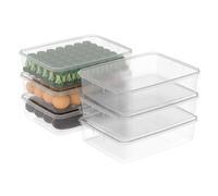Cetomo 5L*6 Food Storage Container, Fridge Organizer with Lid, Plastic Refrigerator Organizers for Pantry and Fruits, BPA free, Freezer Safe, Microwave Safe, Durable, Food Grade, Clear, 5L-6 Pack