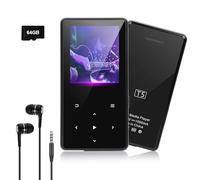 Cetoon 64GB MP3 Player with Bluetooth 5.3 - Music Player with Speaker, HiFi Sound, E-Book Function, FM Radio - Touchscreen Buttons, Earphones Included