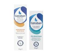 Cetraben Itch Relief Cream (1 x 50g) & Hand Balm (1 x 75g), For Very Dry and Eczema Prone Skin, Clinically Tested, Soothes Itching & Cools Skin, Prevents Flare-Ups (Pack of 2)