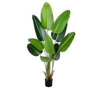 CETRD Artificial Bird of Paradise Plant 5.2Ft Fake Tropical Palm Tree with 10Trunks Faux Banana Leaf Trees in Pot for Home Indoor Outdoor Office Modern Decor Housewarming Gift（1Pcs）