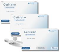 Cetrizine Allergy 10mg Film-Coated 30 Tablets Pack of 3 (Allacan Alternative) = 90 Tablets