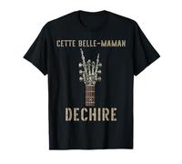 Cette Belle-Maman Dechire Squelette Gothique Rocker Guitare T-Shirt