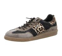 CETTI - Casual Leather Shoe, Rhinestones, Animal Print, Leopard, Elastic Cord, Rubber Sole, For: Women, Black/White, 5 UK
