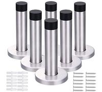 Cettkowns 6-Pack 90mm Stainless Steel Door Stopper Wall Mounted with Screw and Drywall Anchors Rubber Buffer