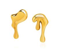 CETVLY Chunky Tiny Mismatched Dripping Earrings for women Small Cool Unique Melting Stud Earrings,Thick Liquid-shaped Drip Earrings Double Ear Piercing Dainty Delicate Trendy Jewelry
