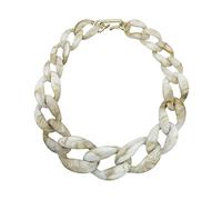 CETVLY Trendy Chunky Chain Link Choker Necklace for Women, Adults, Unisex, Acrylic, Brown, Casual, Retro Style, Leopard Theme, 0.5 Ounces, 1 Count