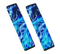 Ceudet 2 Packs Soft Comfort and Comfortable Seat Belt Pads Cover, Cool Lighting Fire Blue Dragon Universal Truck SUV Airplane Seat Belt Shoulder Pad