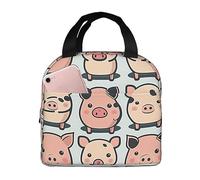 Ceudet A Lot of Cute Pig Patterns Insulated Lunch Bag - Versatile Lunch Box for Men and Women - Ideal for Work, University Life, Travel, and Outdoor Activities