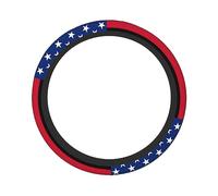 Ceudet American Fiag1 Car Steering Wheel Cover Soft Elastic Comfortable Steering Wheel Protector Universal 14.5-15 Inches Fashion Car Accessories