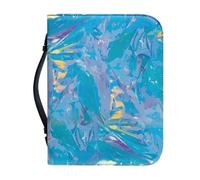 Ceudet Bible Bag Tote Blue Render Bible Cases for Women Leather Book Cover Bible Cover for Men Girls Bible Case for Women Pu Leather Zippered Scripture Bag with Carrying Handle Large Size-XXL