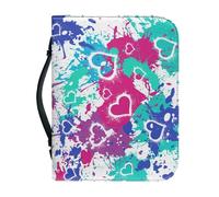 Ceudet Bible Case Large Graffiti Love Bible Bags for Women Kids Large Bible Covers Case for Women Men Pu Leather Bible Case Zippered Bible Bag BibleBible Carrying Case-XL