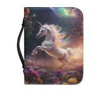 Ceudet Bible Cover for Men Women Bible Case Bible Book Case Church Bag Scripture Bag for Women Bible Study Bag Gifts for Women Bible Cover for Church Use,Unicorn,XL