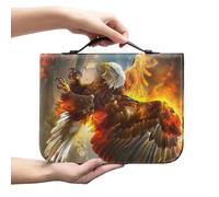 Ceudet Bible Cover Multi-Pockets Organizer Church Tote for Men Women Bible Pouch Large Capacity Bible Carrying Case Bible Study Supplies,Bald Eagle,M