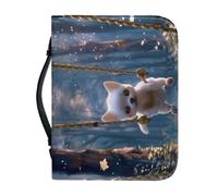 Ceudet Bible Cover Stylish Large Bible Covers for Women Lightweight Bible Bag Journal Case for Standard Size Bible Bag for Pastoral Sermons and Notepads,Cute Dog,XL